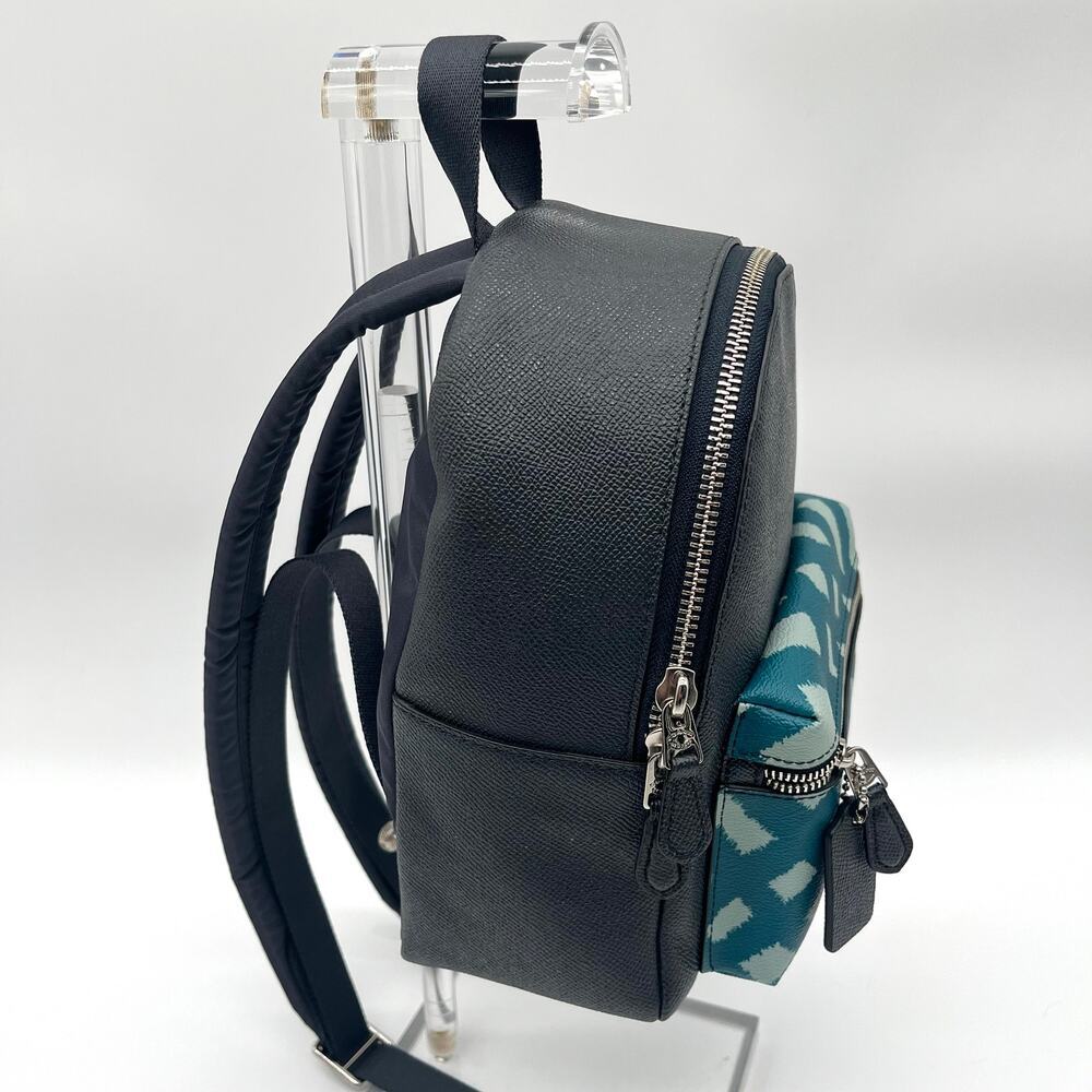 COACH NWOT Charlie Mini Wild Plaid Leather Backpack, Blue, $328 Retail - Picture 8 of 11